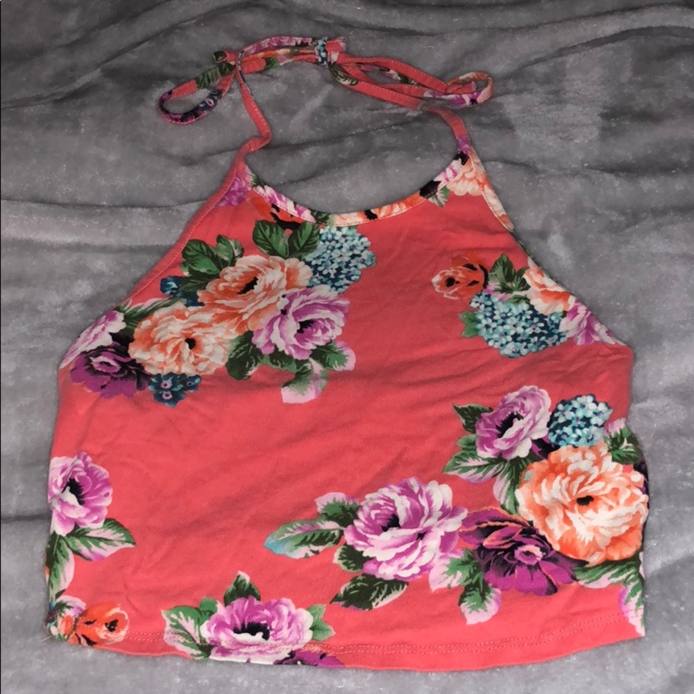 Floral Halter Crop